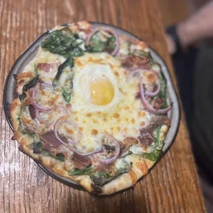 Brick oven Benedict pizza