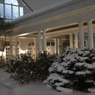 There's a warm fireplace greeting.