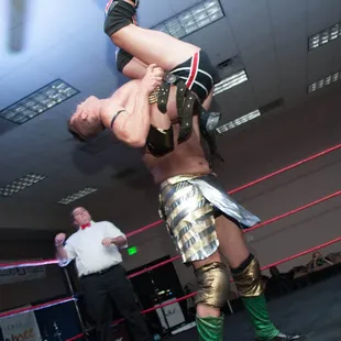 two wrestlers in a ring