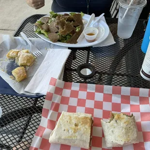 a sandwich and a salad