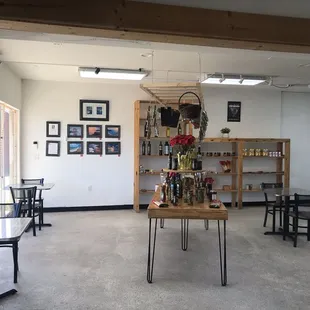 a view of the dining area