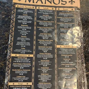 the menu