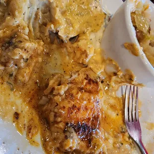 Here is more of the redfish, I scraped away the yummy sauce so you can see the fish