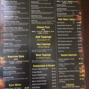 menu