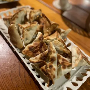 a plate of dumplings