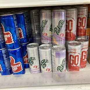 a variety of sodas
