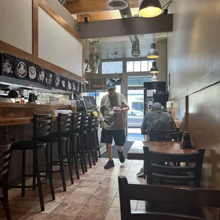 Small restaurant with space in the back.