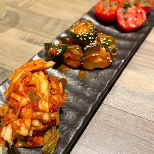 American Wagyu Tasting: assorted kimchi