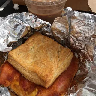 Sausage Egg and Cheese Biscuit Sandwich