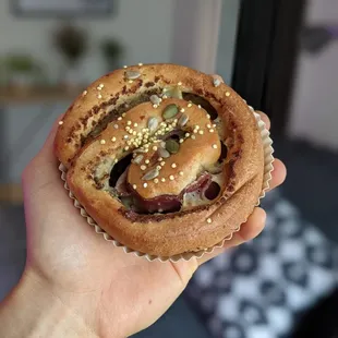 9/12/21 - Ham and Cheese Brioche. GOOD. Buttery bread + cheese + bacon.