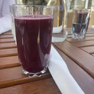 Fresh ginger and Hibiscus juice