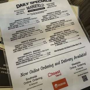 menu