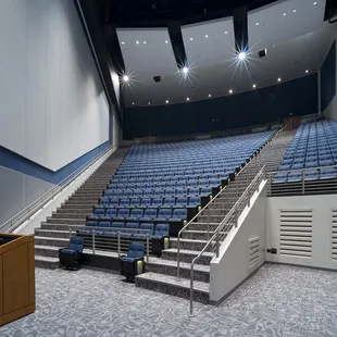 2 lecture halls with seating for 643 each