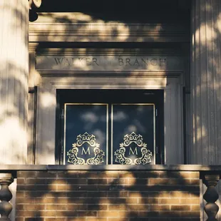 the entrance to the building