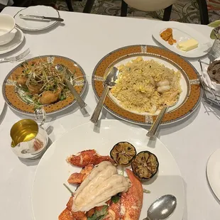 Lobster Tempura, fresh Maine lobster and shrimp fried rice.