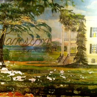 a painting of a mansion