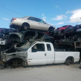 Ready to crush car body parts