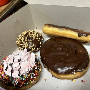 a variety of donuts in a box