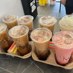 Iced Coffee, Boba Milk Tea, Smoothies