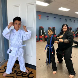 From white belt to Blue with Red stripe (currently)
