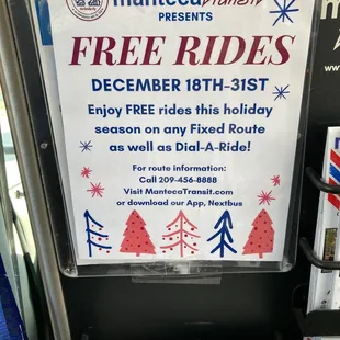 December 18th-31st, free rides