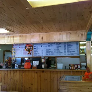 menus on the wall