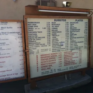 Drive thru menu