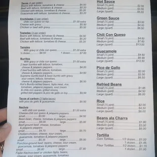 menu