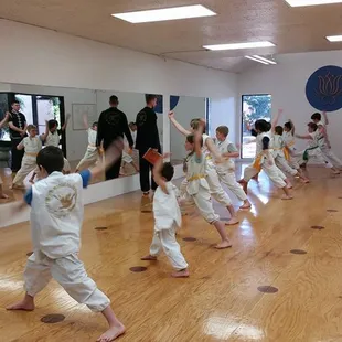 Everyone trains together to help others learn