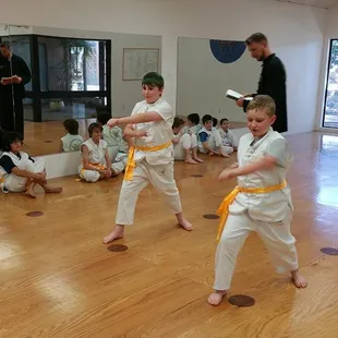 Two yellow sashes testing for their next sash color!