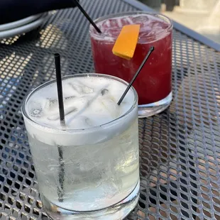 Stoli Doli and the black and blue Manhattan