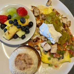 Green Chili Chicken Omelette