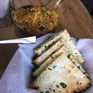 Bullet Naan Bread &amp; veg biryani