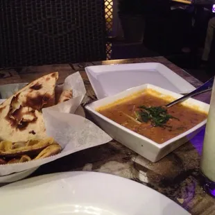 My double tadka daal with missi roti and adrak lassi