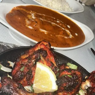 Chicken Tandoori Chicken Chicken Tikka Masala Shrimp chowmein  Garlic Naan
