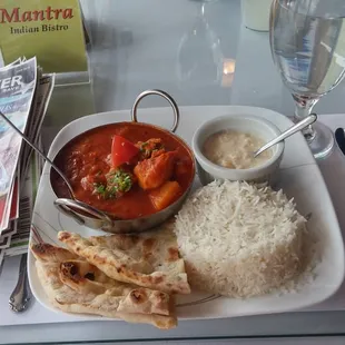 Lunch - chicken vindaloo (I hope it's spelled correctly...my apologies if it isn't!)