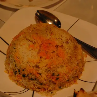 2016: Lamb biryani (I think!) Might be hard to tell, but that's a LOT of food.