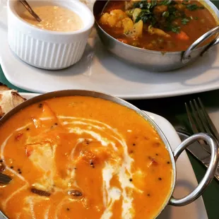 Chicken Ammwala, Vegetable Curry, Rice Pudding