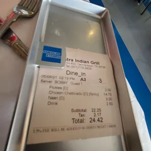 $25 before tip for lunch. Wish they had a lunch menu.
