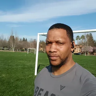 Footwork and speed drills pull ups and abs on the goal post