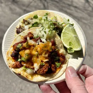 Al pastor and Asada tacos