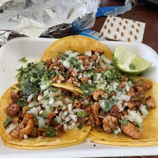 Pastor tacos for $6 ($2 a taco)