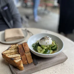 Burrata, Persian Cucumber, Sungold Tomatoes, Smoked Trout Roe, Urfa Vinaigrette, Polenta Toast