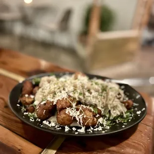Butterball Potatoes, Crème Fraiche, Pickled Onion, Shishito, Horseradish  IG: @foodsnoblegacy