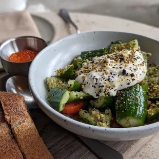 Cucumber burrata salad