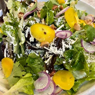Baby Market Lettuces, Pickled Carrots, Ricotta Salata, Hazelnuts, Coriander Buttermilk