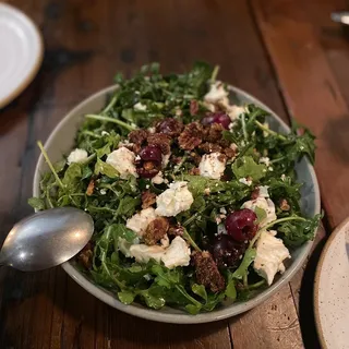 Arugula, Brooks Cherries, Goat Cheese, Spiced Pecans, Aged Balsamic