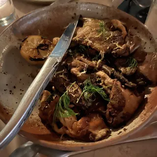 Roasted Local Oyster Mushroom, Charred Leek Aioli, Malt Vinegar, Lemon