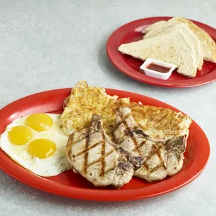 two plates of food on a table