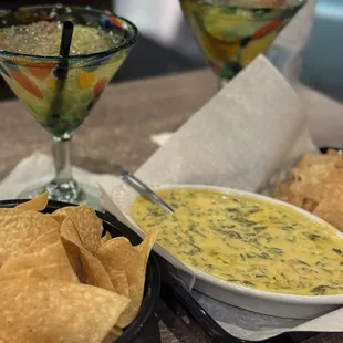 Espinaca dip and Cadillac margaritas